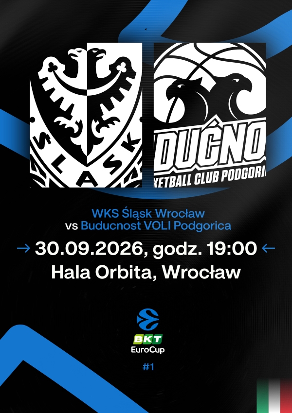 Bilety WKS Śląsk Wrocław vs Buducnost VOLI Podgorica
